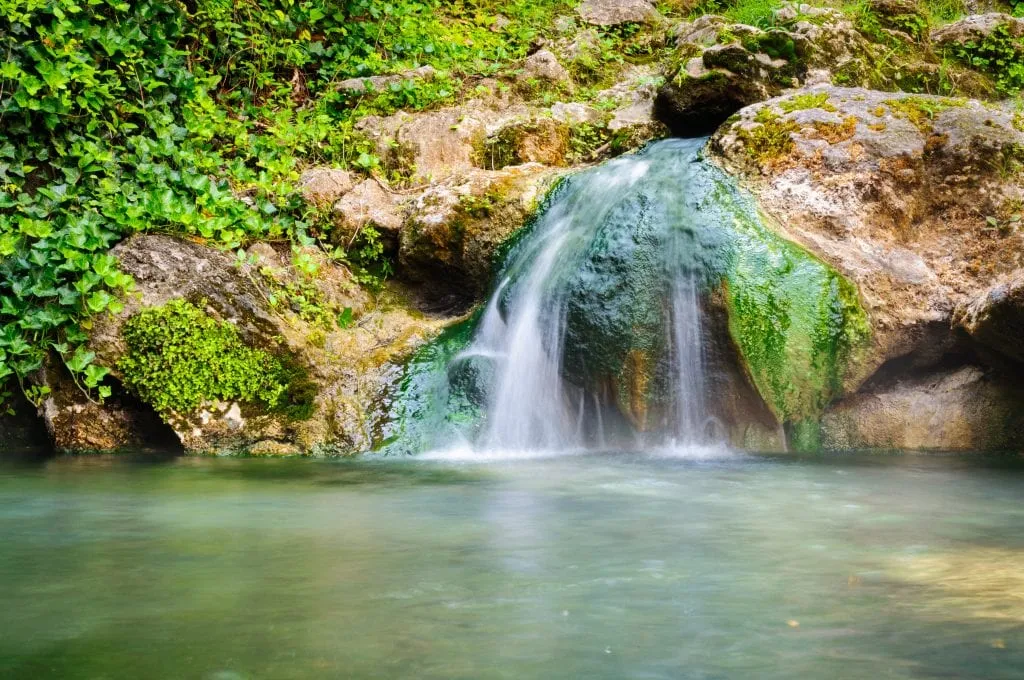 small waterfall in hot springs national park arkansas