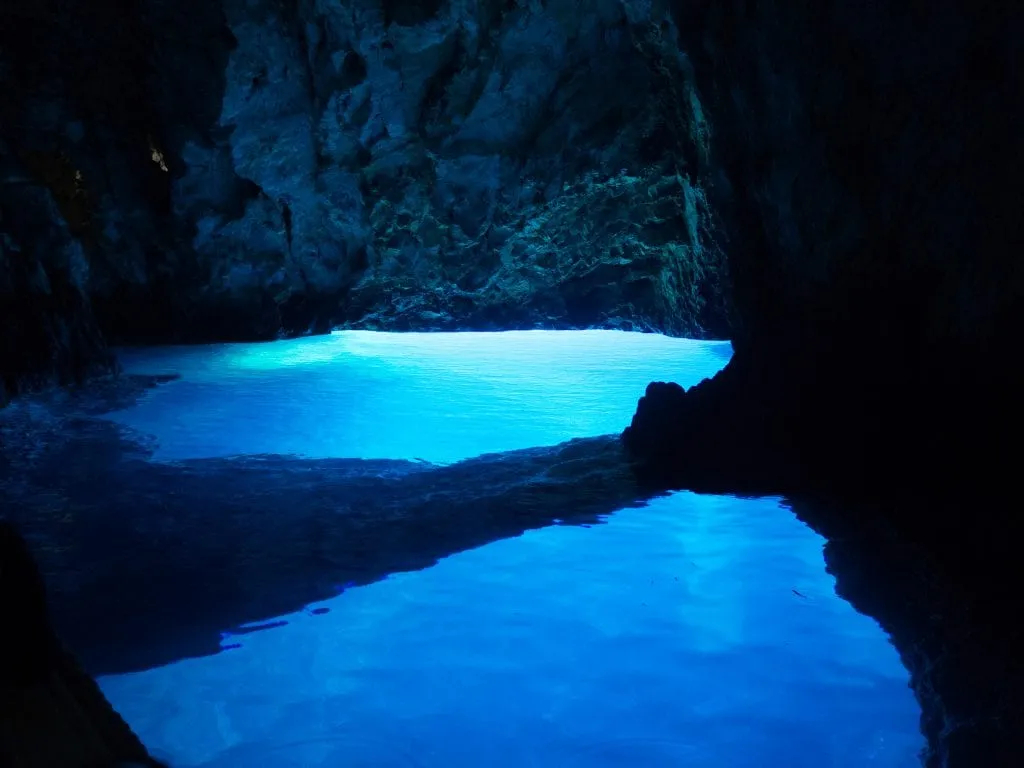 glowing blue cave of bisveo in croatia