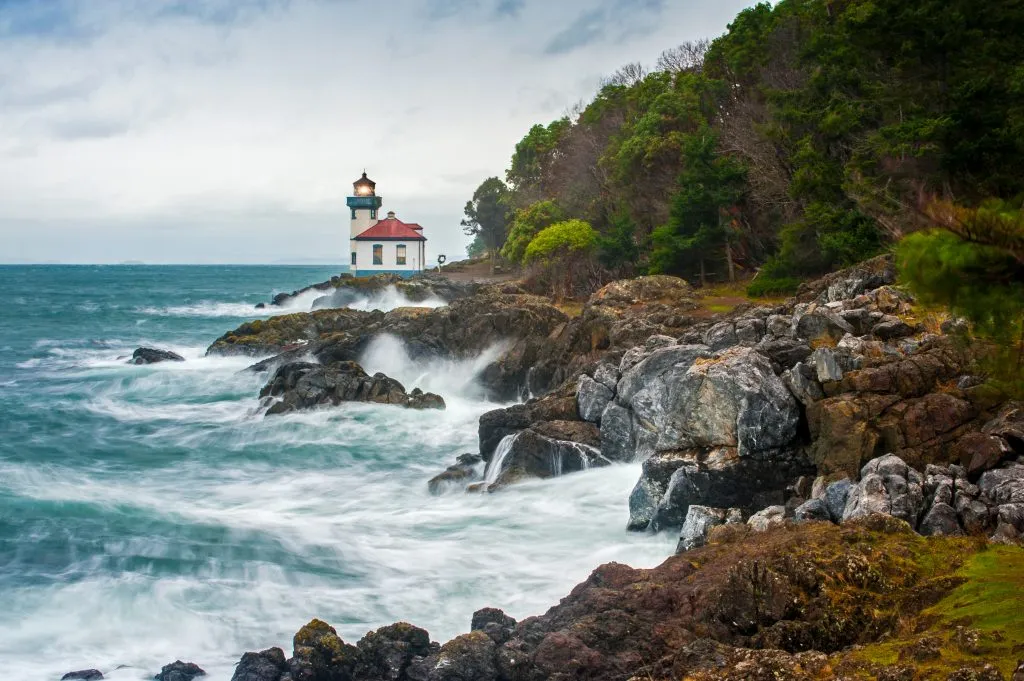 lighthouse in friday harbor washington, one of the best small towns in usa