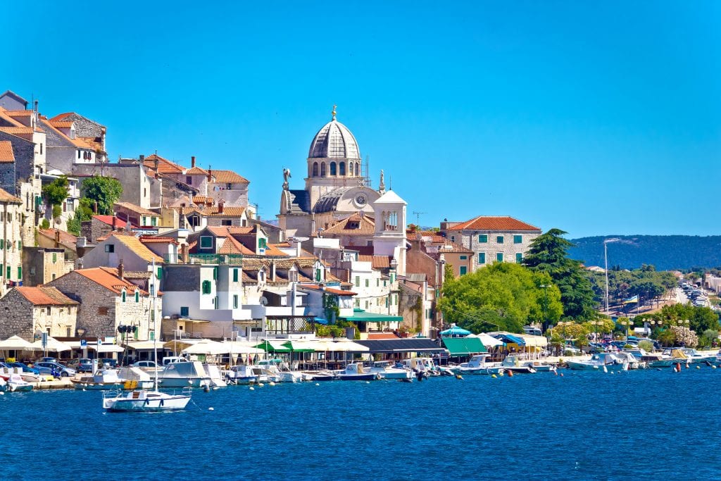 town of sibenik as seen from across the water, one of the most beautiful places in croatia