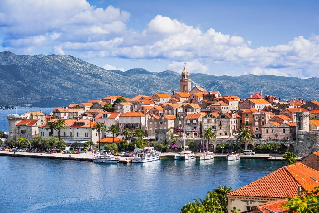 korcula town as seen from across the water