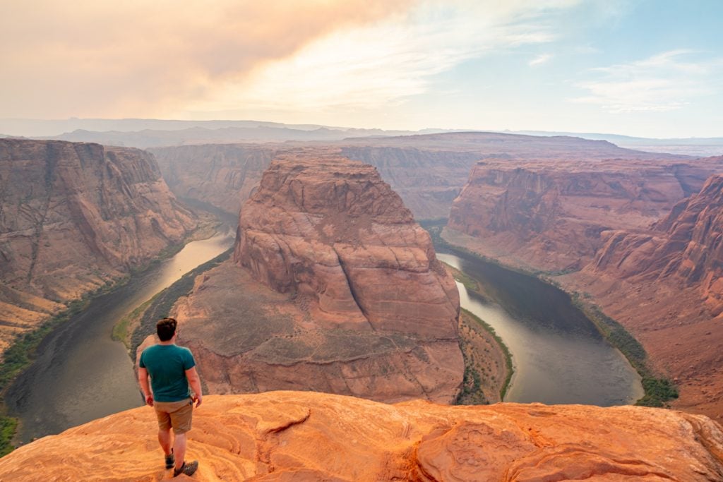 jeremy storm overlooking arizona horseshoe bend