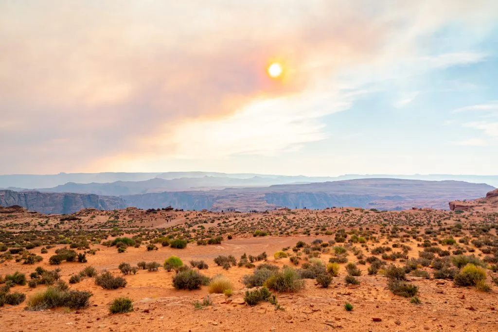 sunset over desert landscape near page arizona