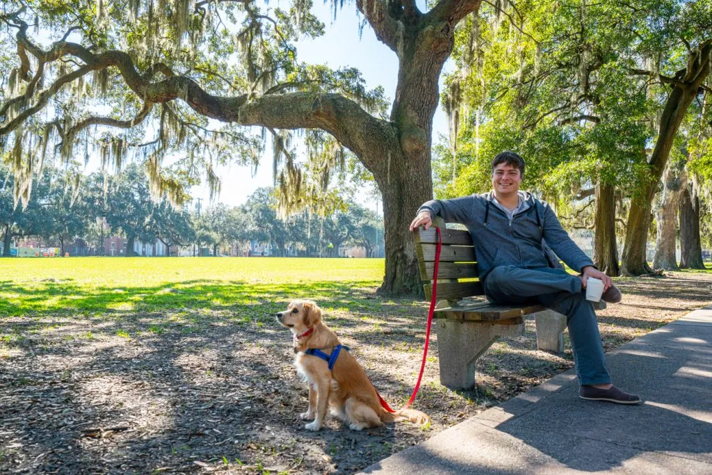 jeremy storm and ranger storm in forsyth park savannah ga