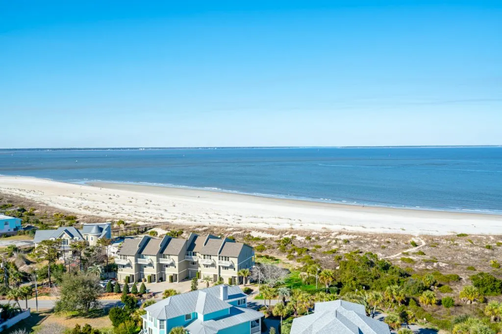 view of north beach tybee island ga from lighthouse