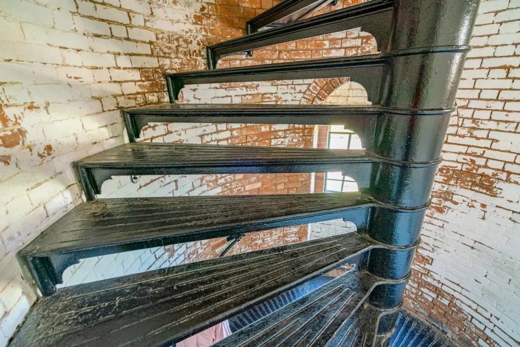 spiral steps instide tybee island lighthouse, one of the best activities tybee island ga