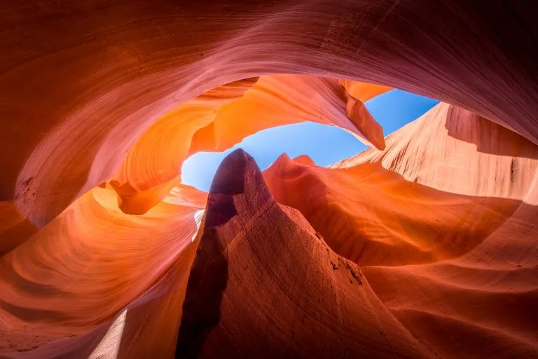 antelope canyon as seen looking up, one of the best things to do in page az