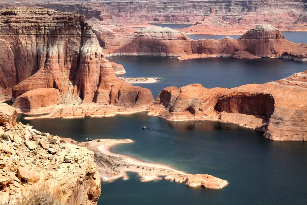 lake powell as seen from above, one of the best places to visit in arizona