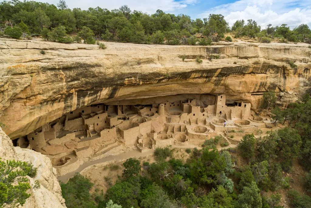 pueblo of mesa verde national park as seen from afar