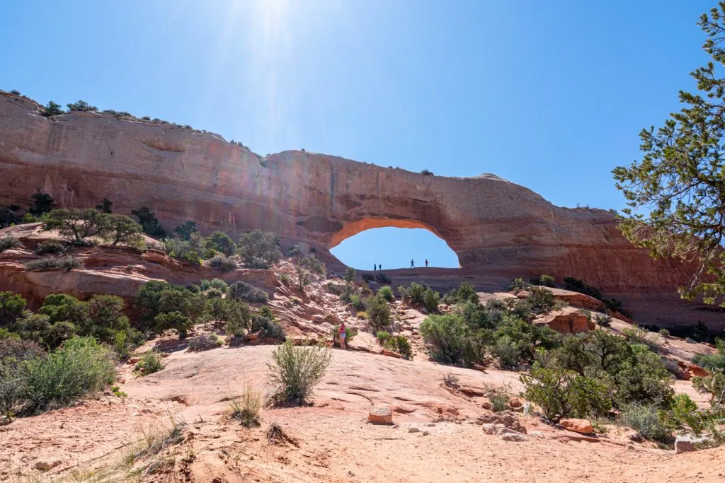 view of wilson arch moab utah looking up from us 191 road