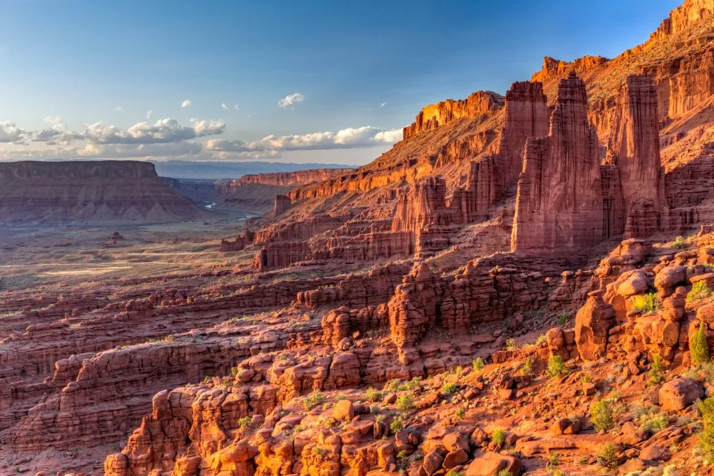 fishers towers moab utah near sunset