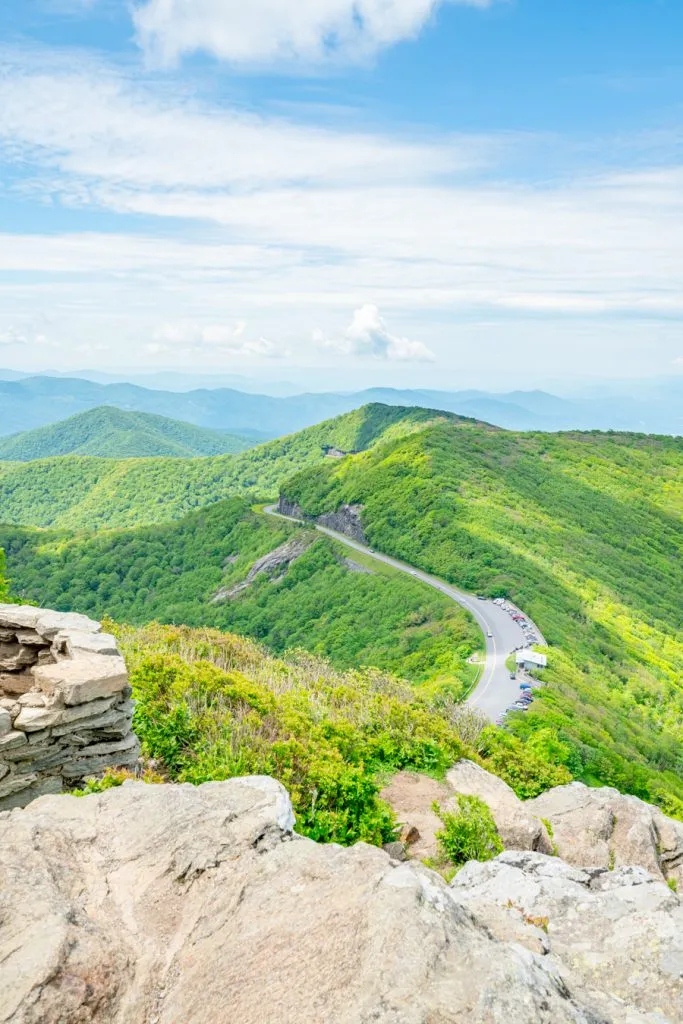 view of blue ridge parkway nc from craggy pinnacle, one of the best asheville attractions