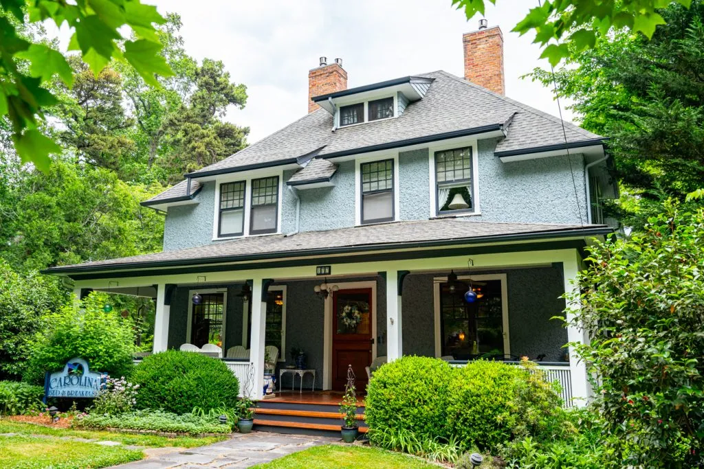 pale blue asheville bed and breakfast in montford historic district