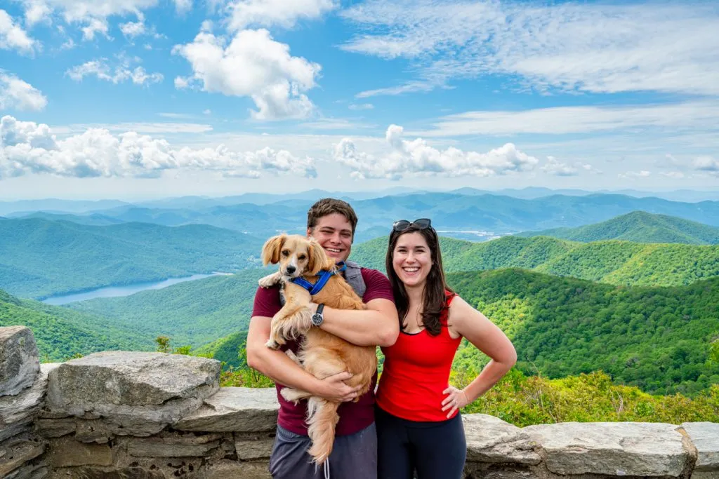 kate storm jeremy storm and ranger storm at craggy pinnacle on blue ridge parkway during 3 days in asheville nc