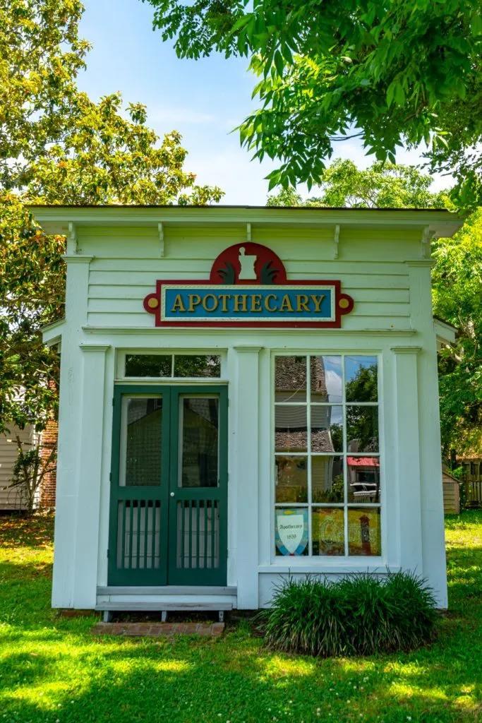 front facade of apothecary at beaufort historic site