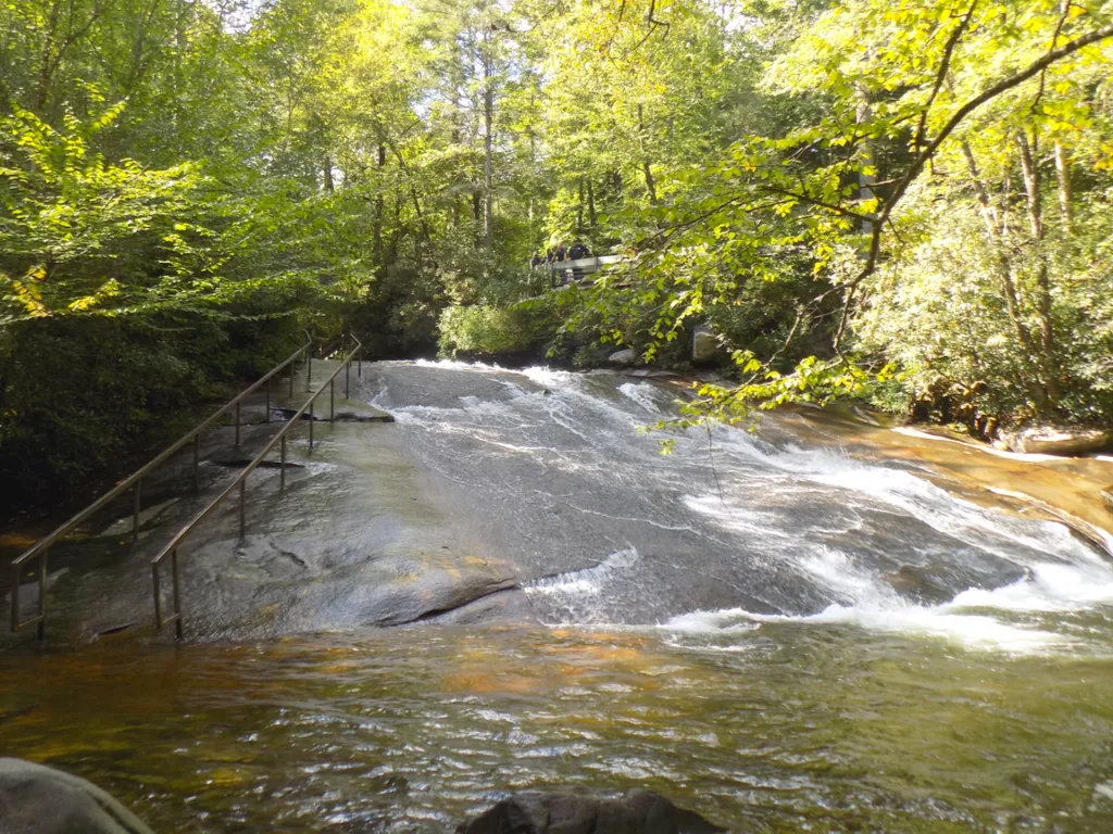 sliding rock pisgah national forest, one of the best places to visit in asheville nc