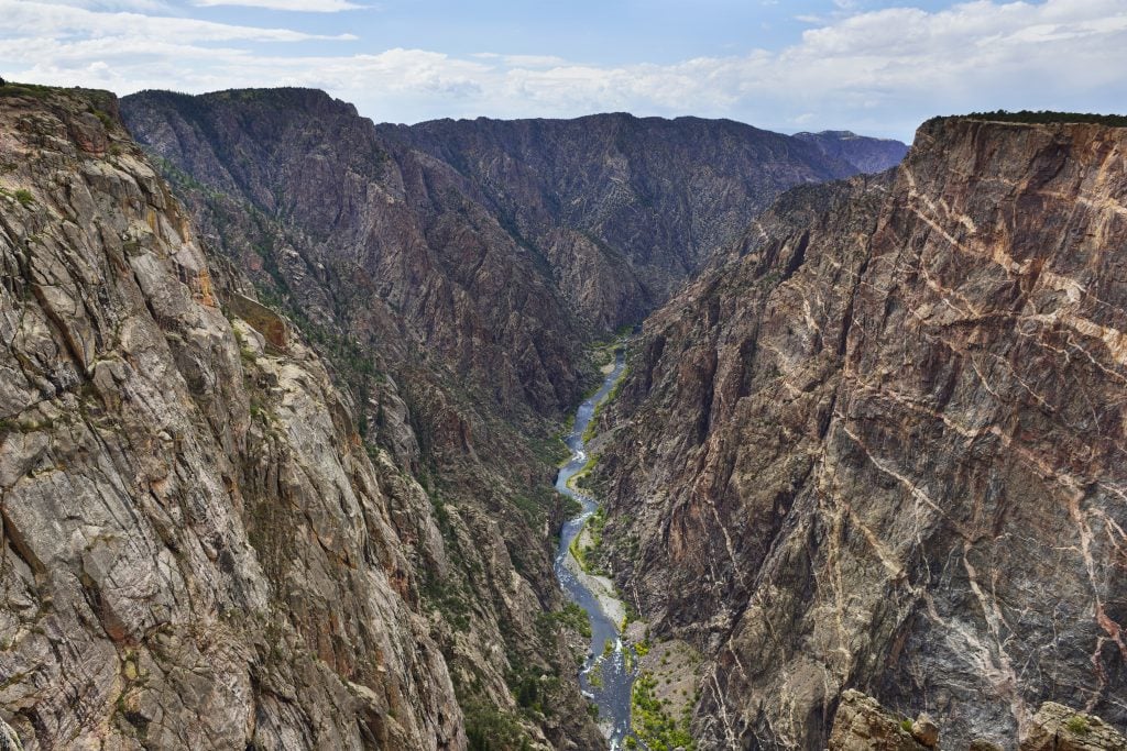 black canyon of the gunnison, one of the national parks in colorado, as seen from viewpoint
