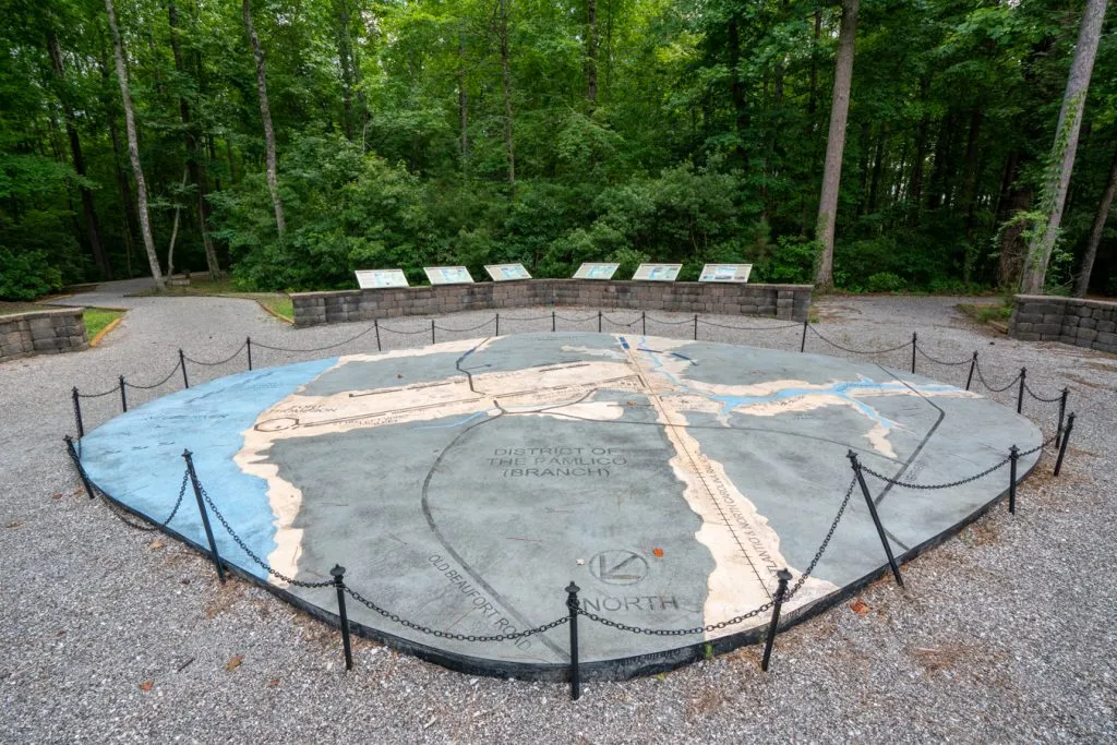 map showing the course of battle of new bern at battlefield park