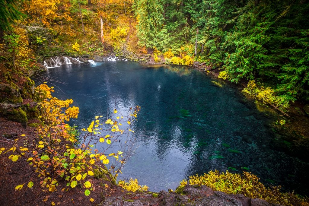 Tamolitch Blue Pool in oregon, as seen during a fall vacation in usa