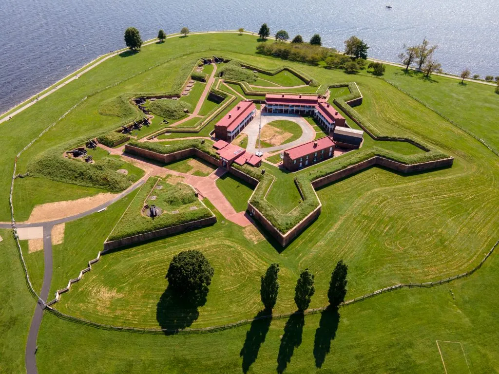 aerial view of fort mchenry, one of the best things to do in baltimore weekend getaway