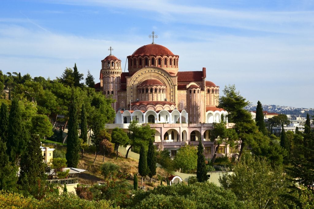 view of a historic church in thessaloniki greece