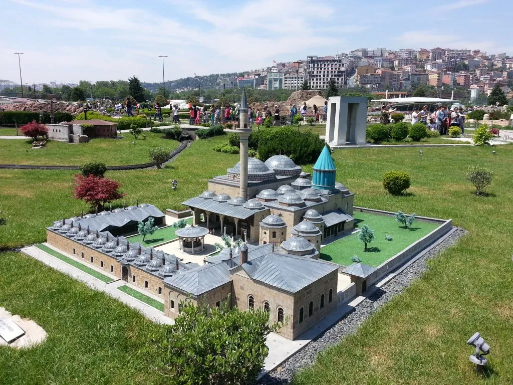 miniature mosque at miniaturk amusement park in istanbul turkey