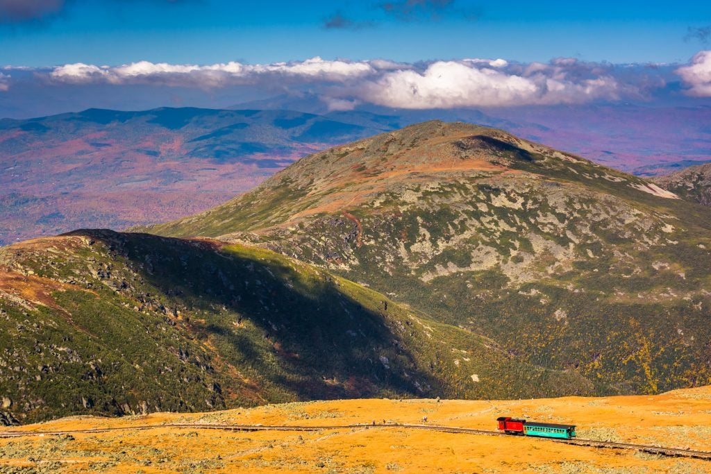 view of the mount washington cog railway from the summit of the mountain, of the top things to do usa