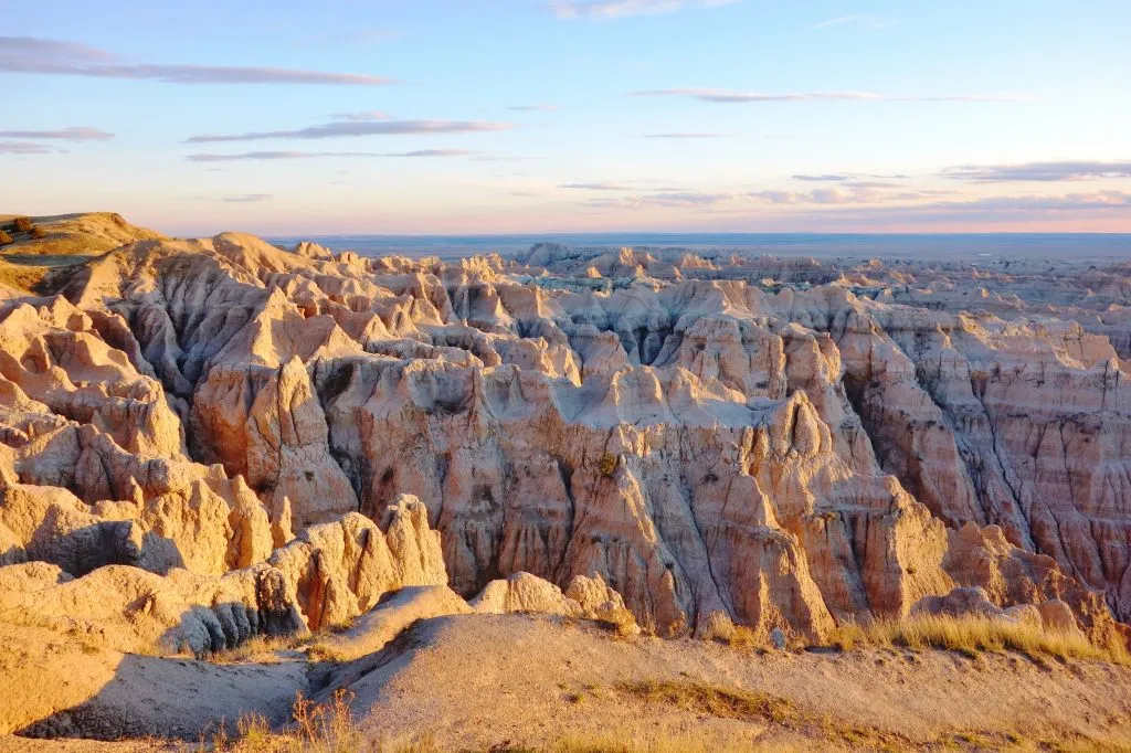 landscape of badlands national park in south dakota, one of the best things to do usa