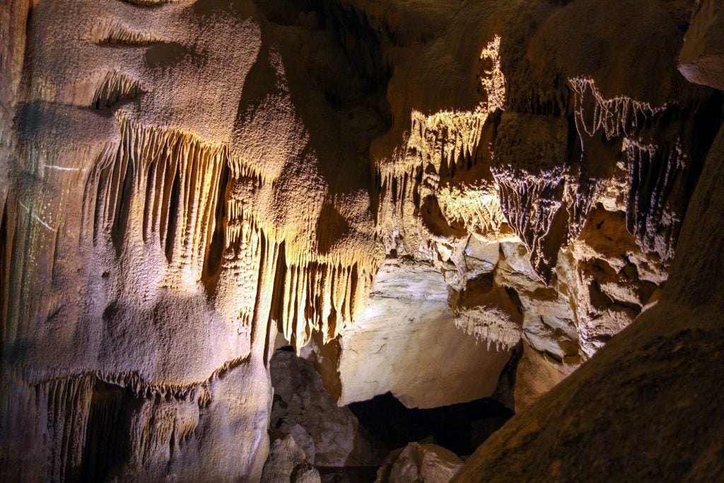 view of cave formations in mammoth cave kentucky