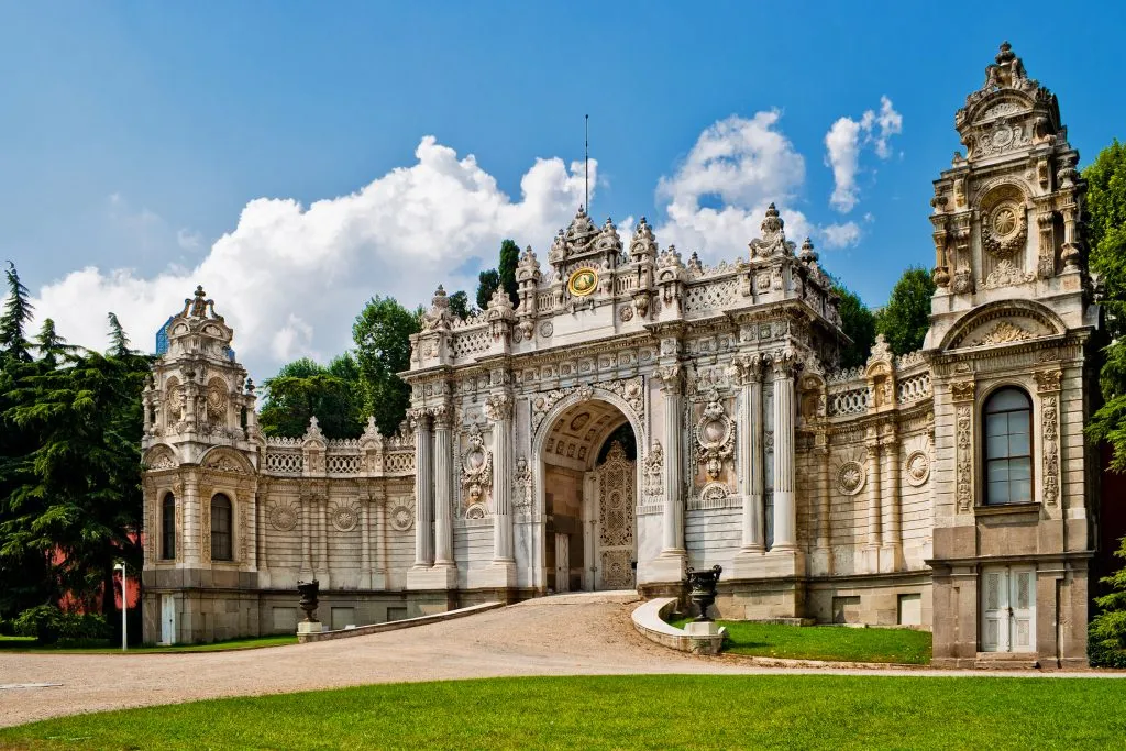 front facade of Dolmabahce palace istanbul