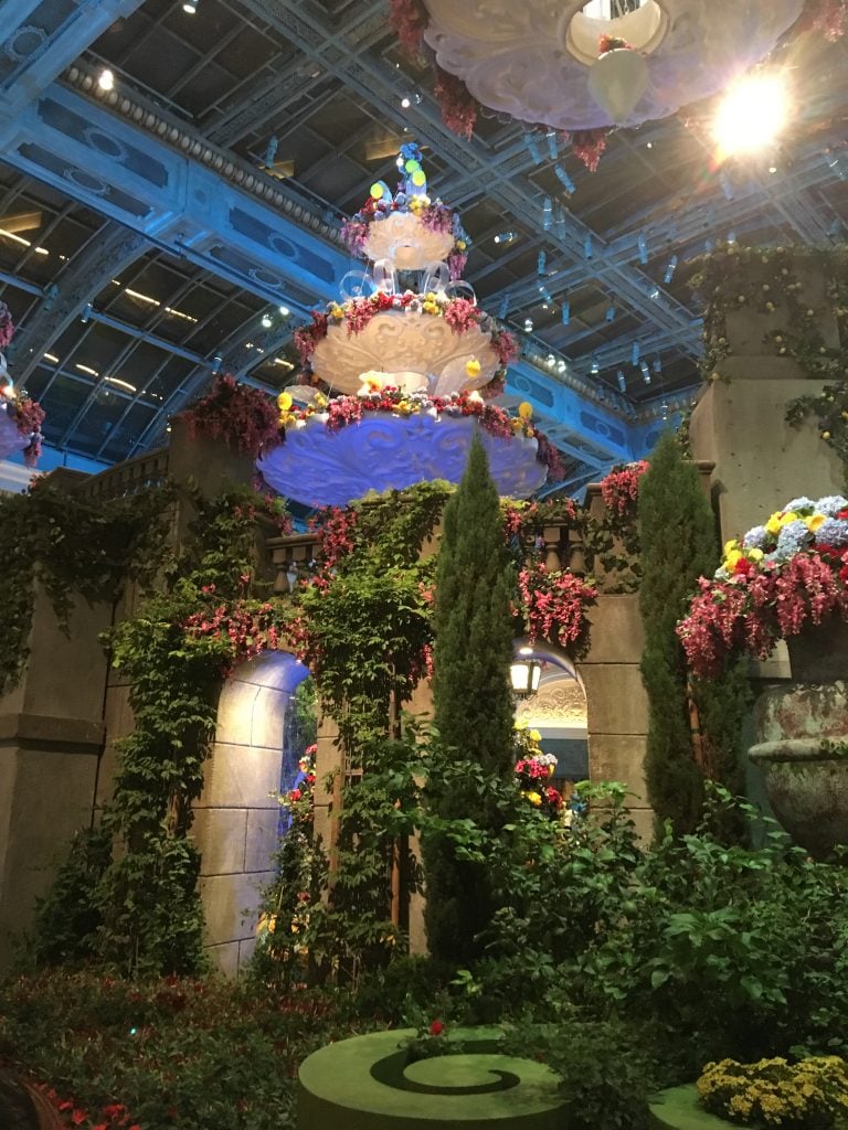 floral and greenery decorating interior of bellagio vegas