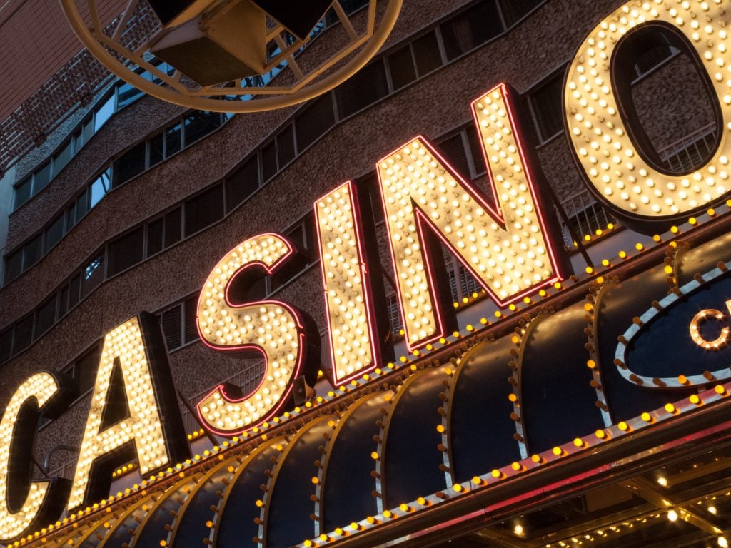 bright gold casino sign lit up at night, a popular sight during 3 days las vegas itinerary