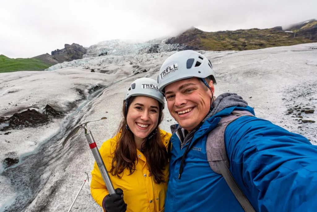 kate storm and jeremy storm on an iceland glacier tour requires advance iceland travel planner