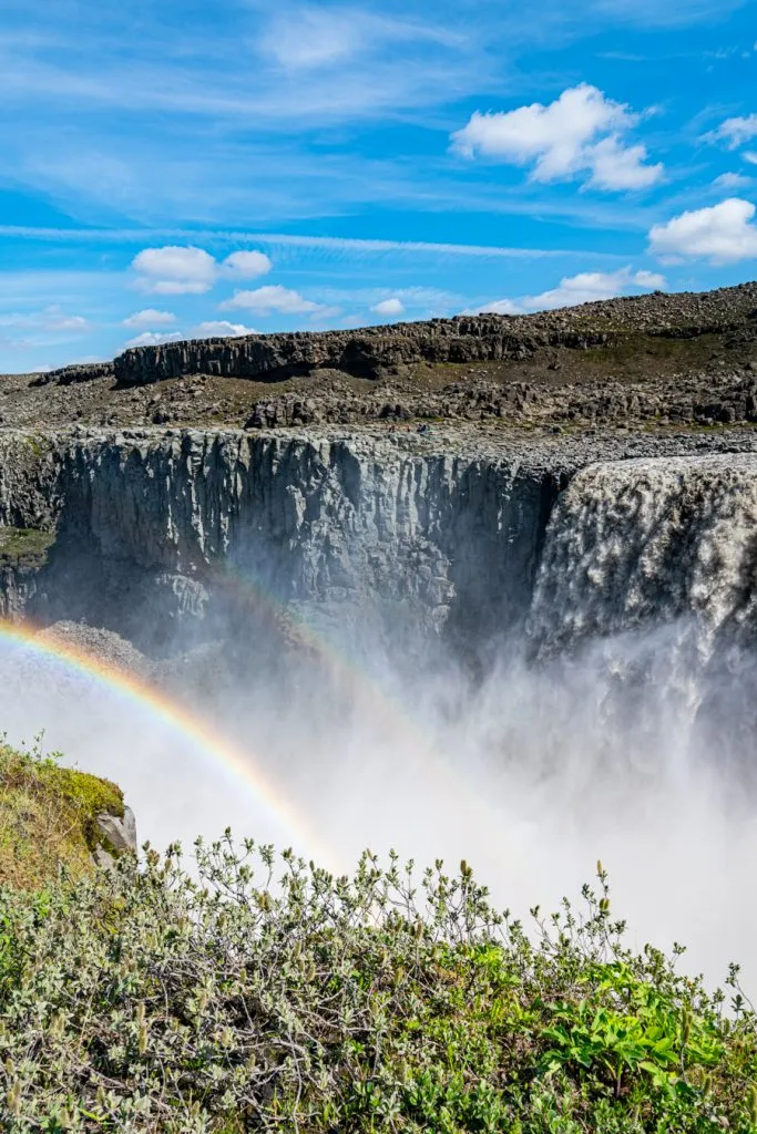 dettifoss iceland diamond circle with a rainbow