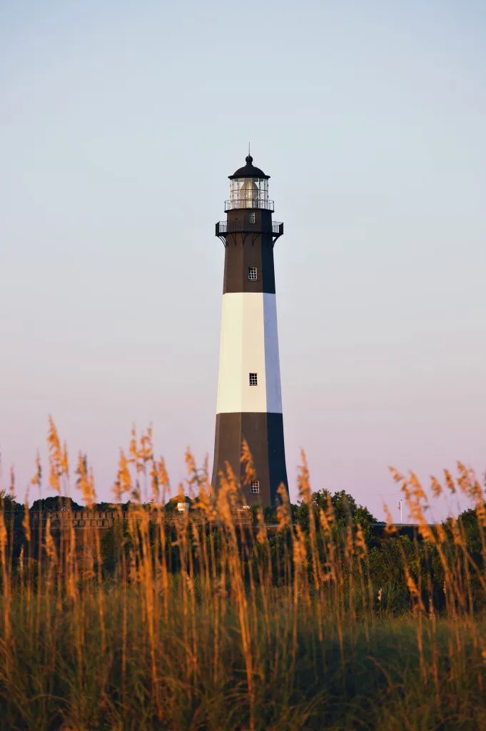 tybee lighthouse at sunrise, one of the best tybee island things to do