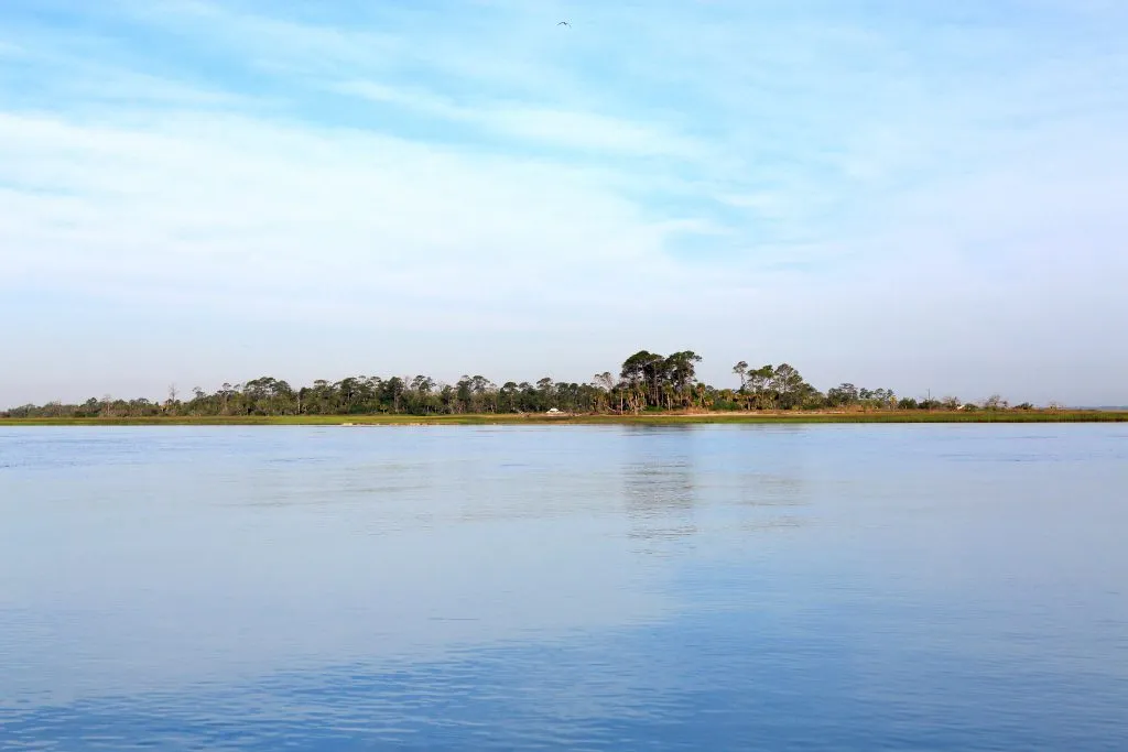 view of little tybee island from back river