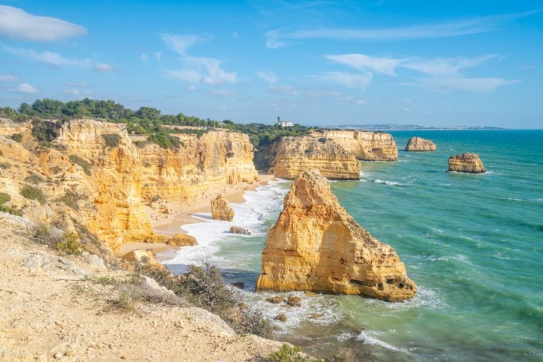 view of the algarve coastline from the seven hanging valleys trail, an incredible stop on a 10 days in portugal itinerary