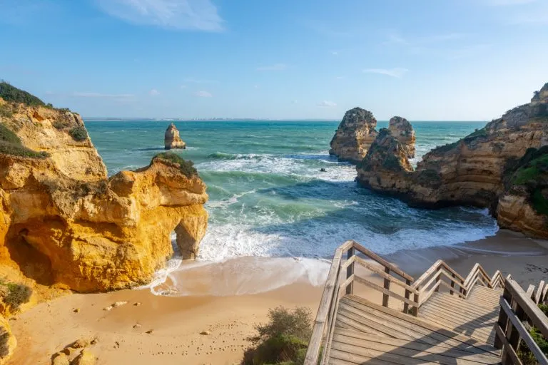 praia do camilo from above, one of the best things to do in lagos portugal