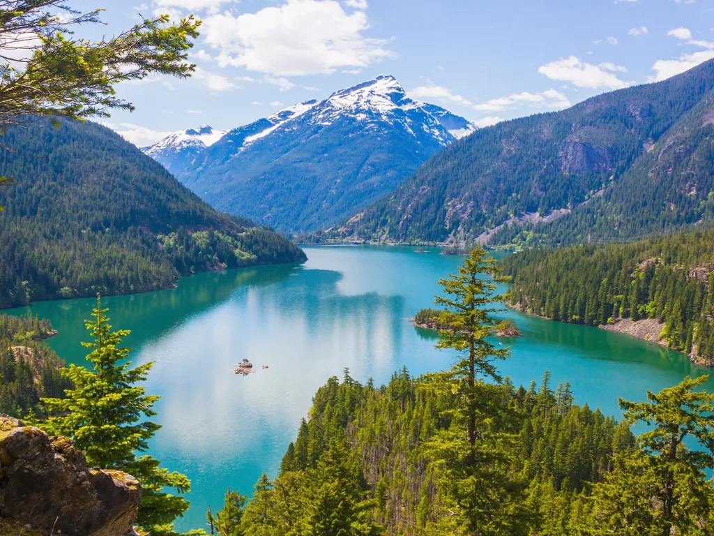 bright blue diablo lake in north cascades, one of the least visited usa national parks