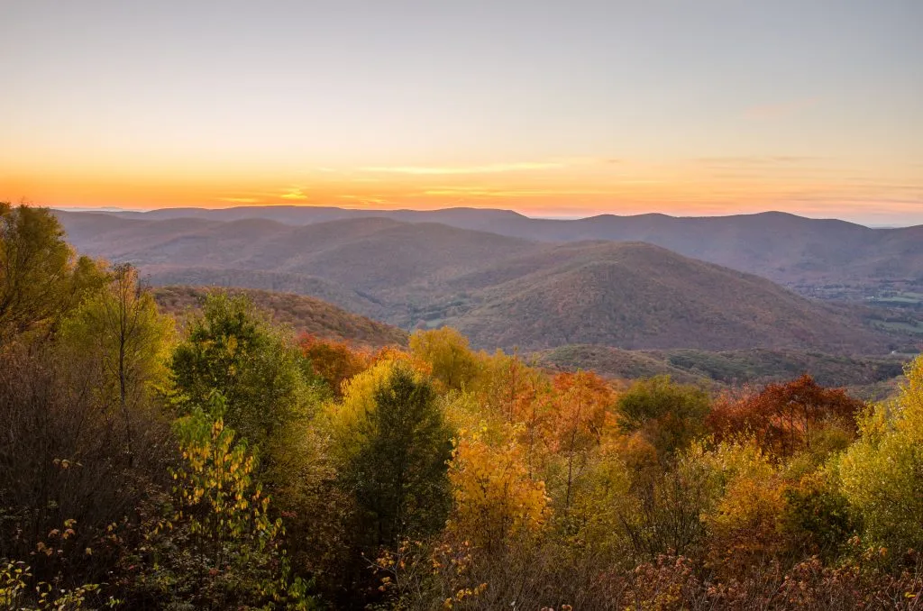 fall foliage at sunset in the berkshires, one of the best usa hidden gems