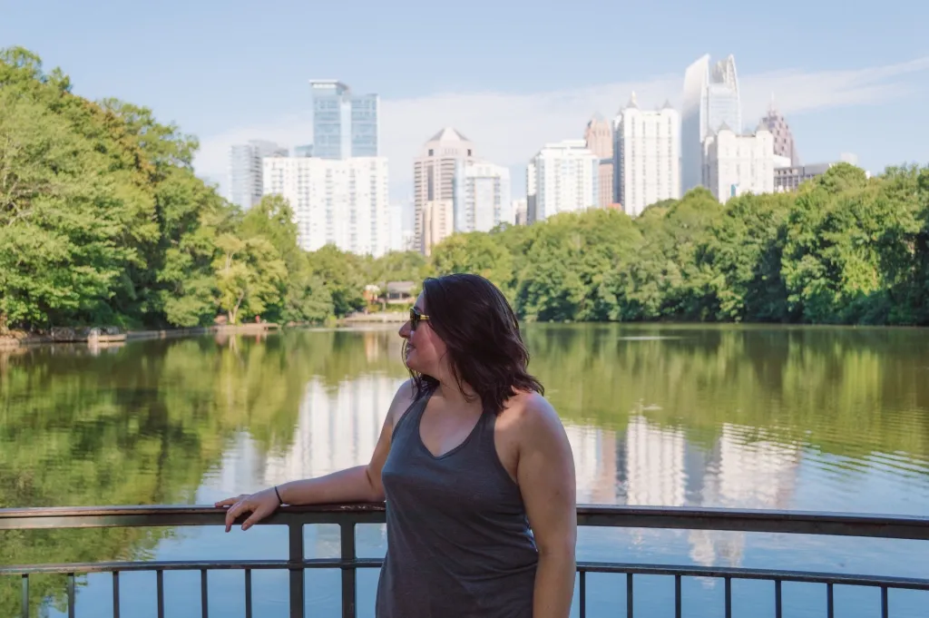 Alanna Koritzke in piedmont park, one of the best places to visit in atlanta in 3 days