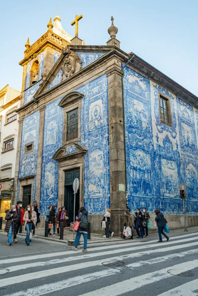 chapel of souls exterior seen from the corner, one of the best things to do in porto portugal