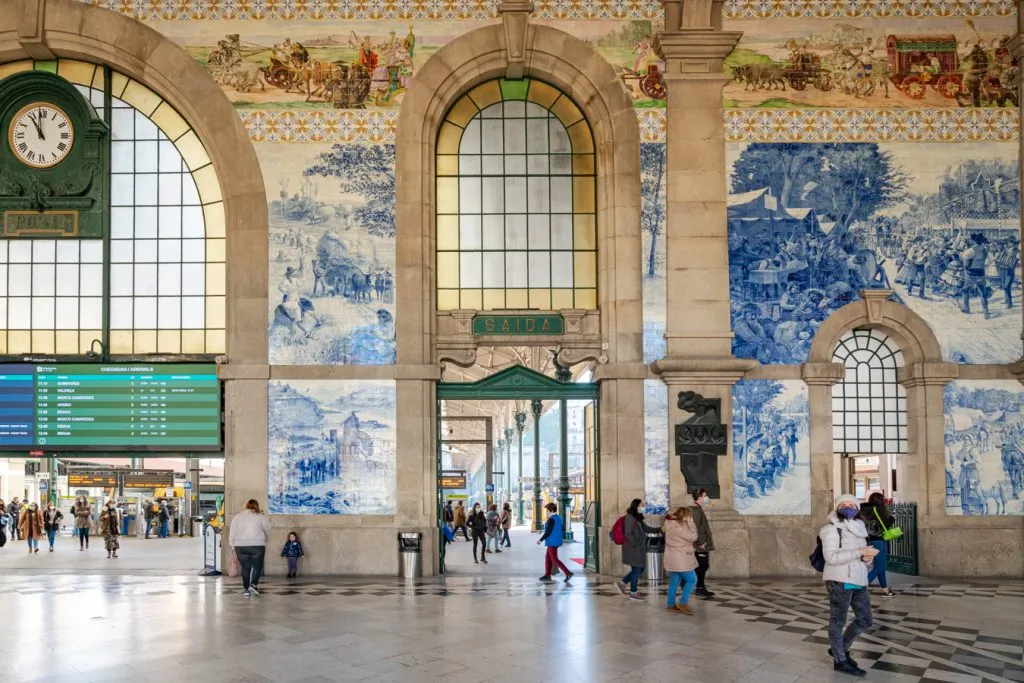 sao bento train station, your first glimpse of porto after traveling from lisbon to porto train