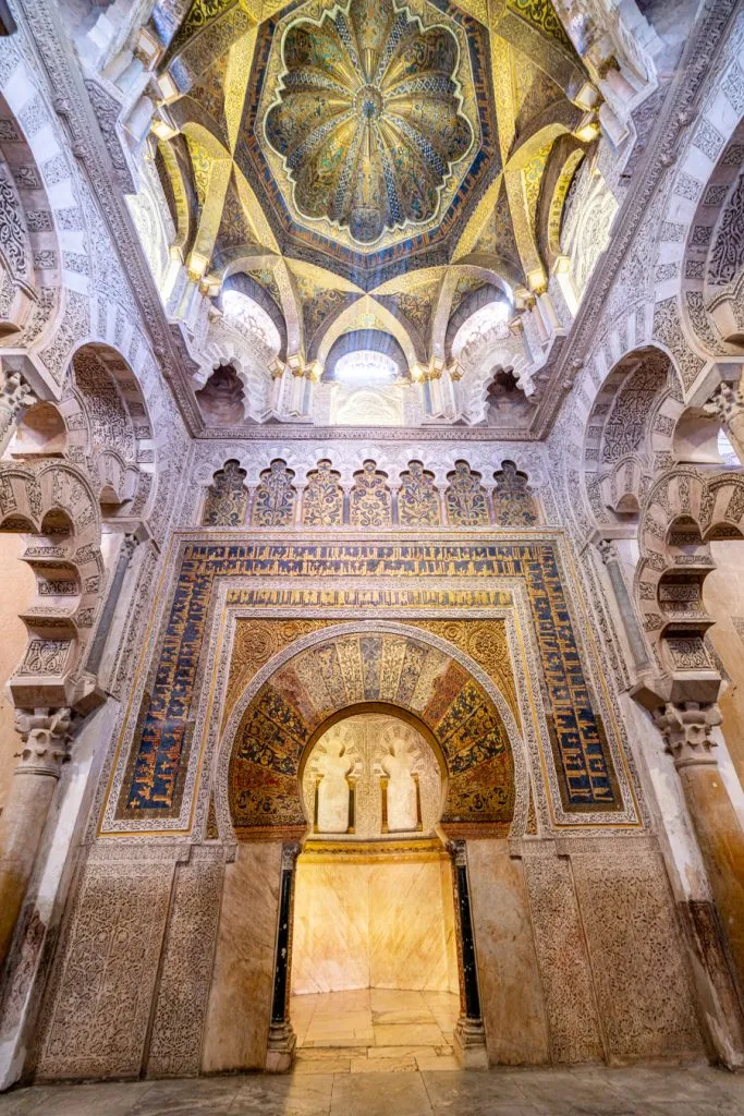 highly decorated center of mosque in cordoba spain