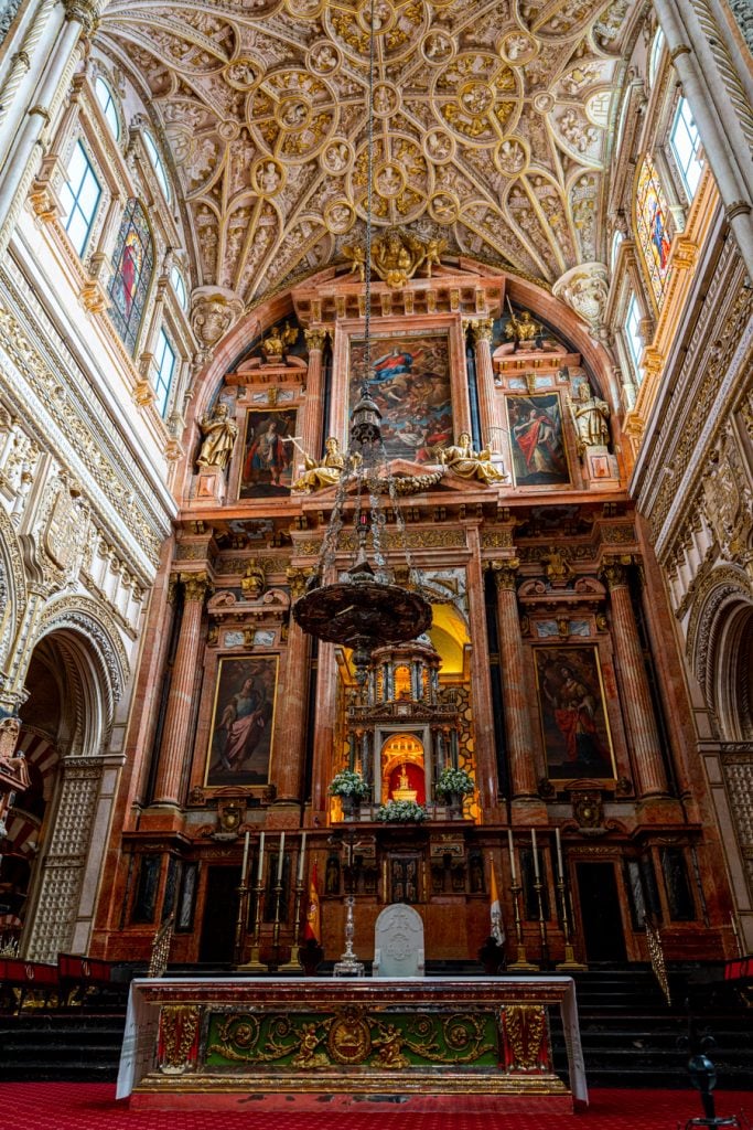 altar of the christian cordoba cathedral