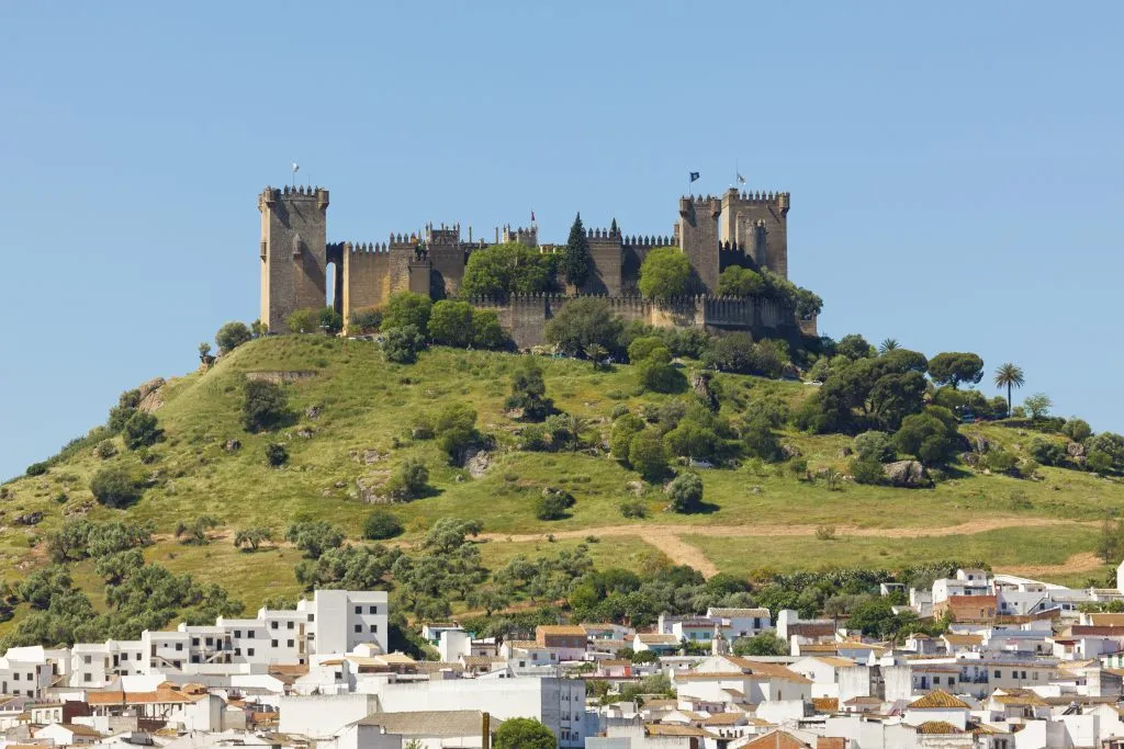 castle of Almodovar del rio with village visible below