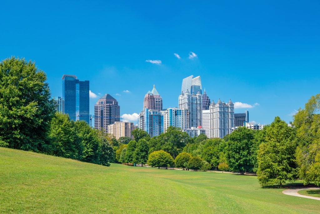 piedmont park skyline view, one of the best things to do atlanta this weekend
