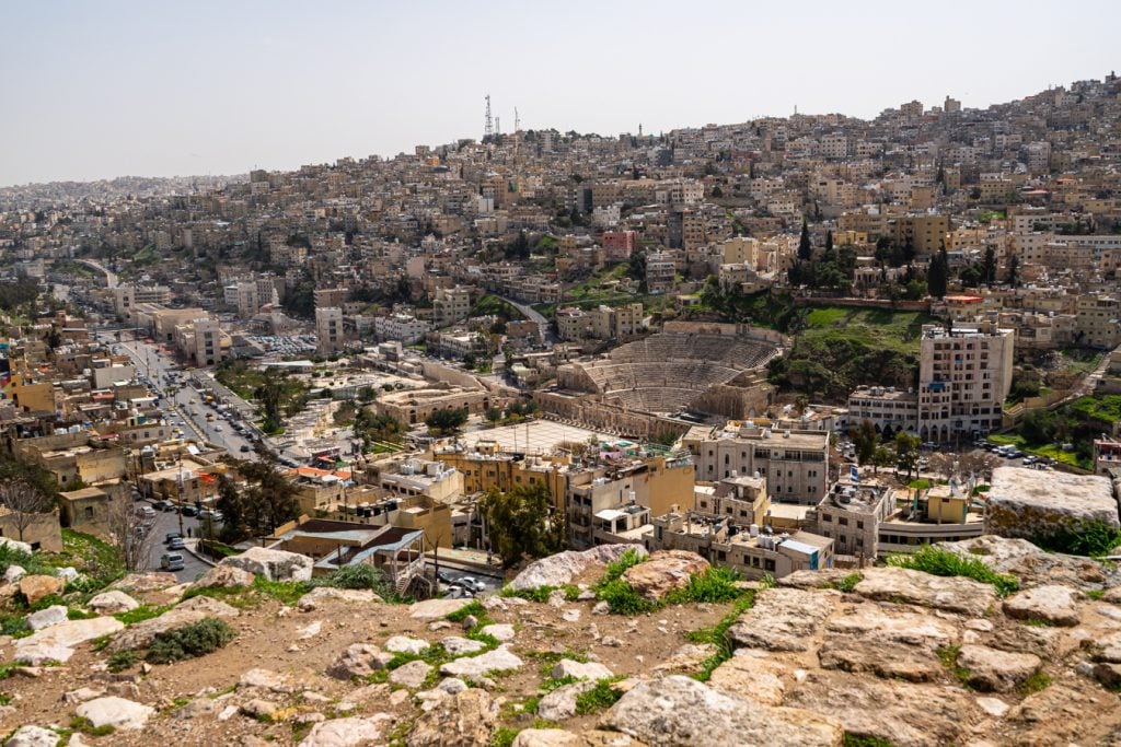 view of amman from top of the citadel, as seen on a itinerary for jordan in 6 days