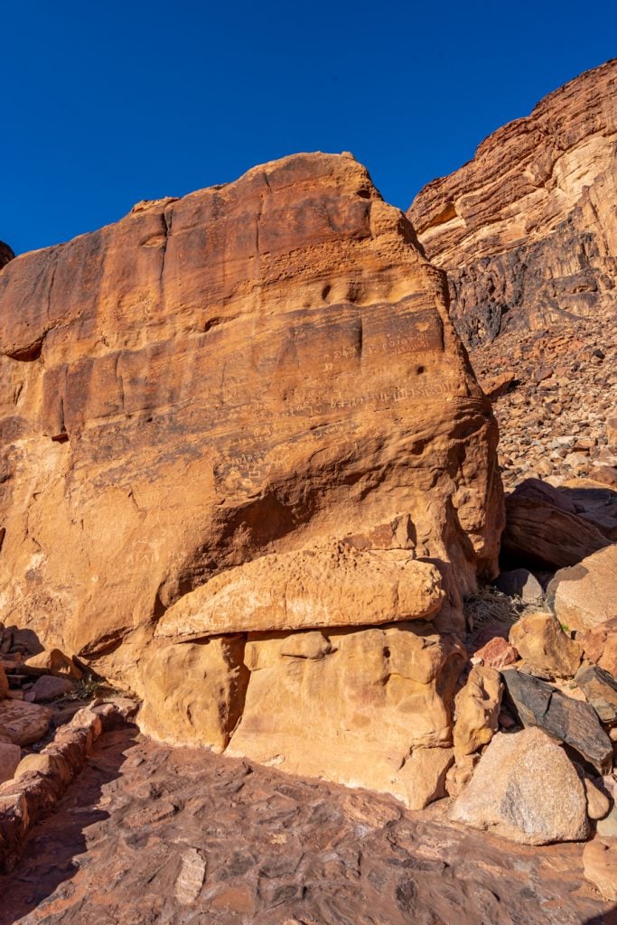 lawrence spring rock in wadi rum valley of the moon