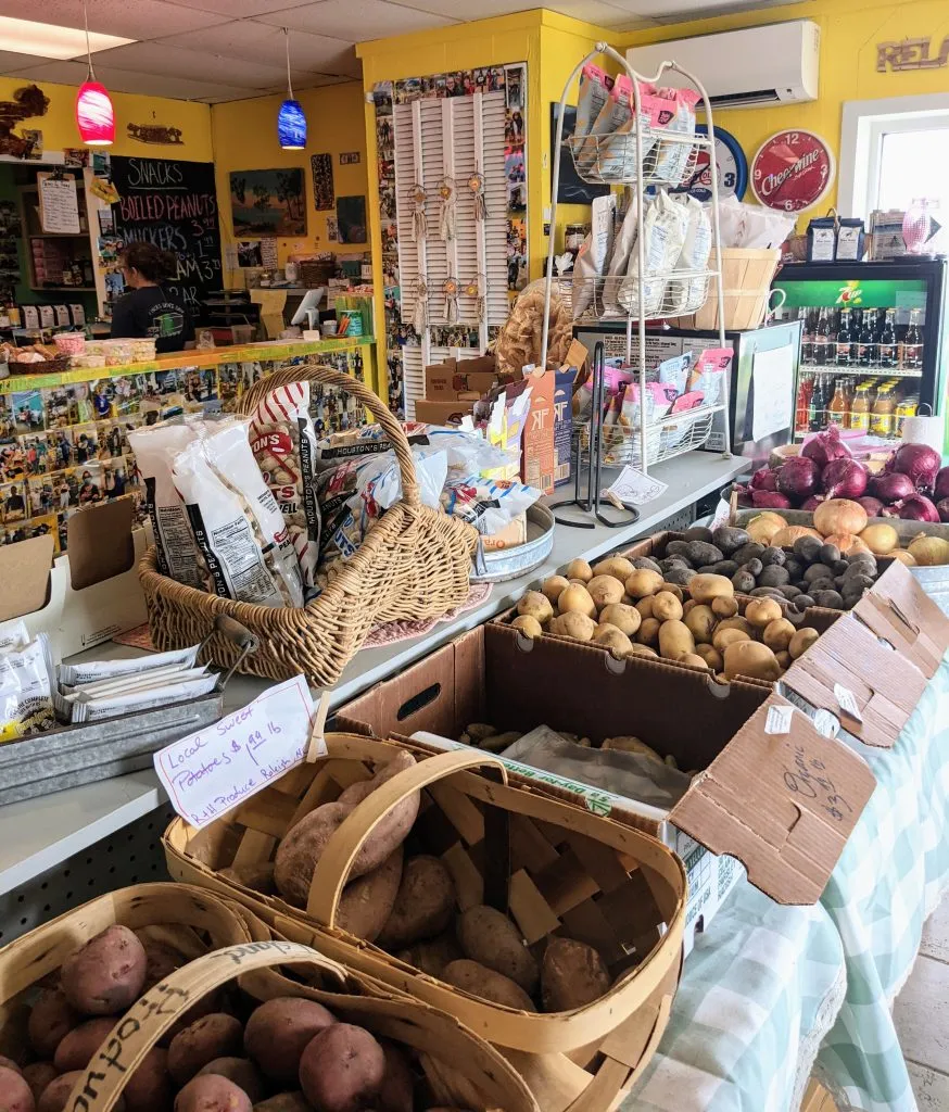 interior of island produce grocery store, places to eat in atlantic beach nc